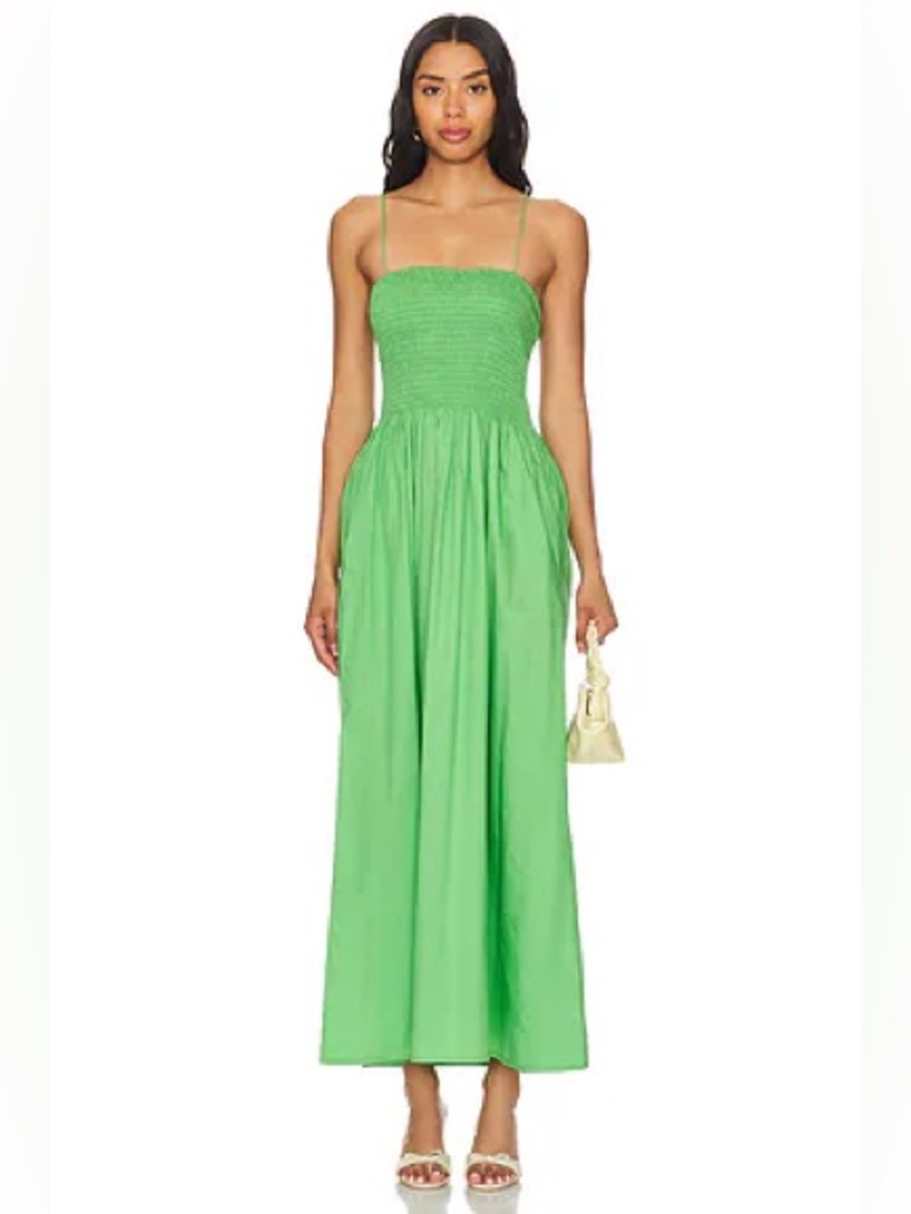 Faithfull The Brand 'Tergu' Green Cotton Maxi Dress Size S